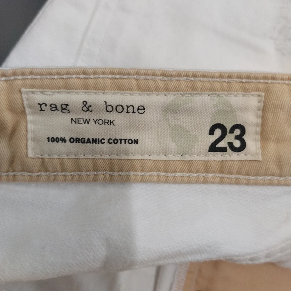 Rag & Bone Maya High Rise Distressed White Denim Jeans- size 23 waist